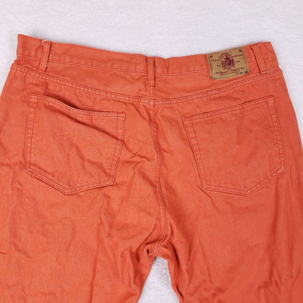 Members Property Mens‎ Orange Straight Leg Denim Jeans W44 L32 Cotton Blend - Picture 9 of 10